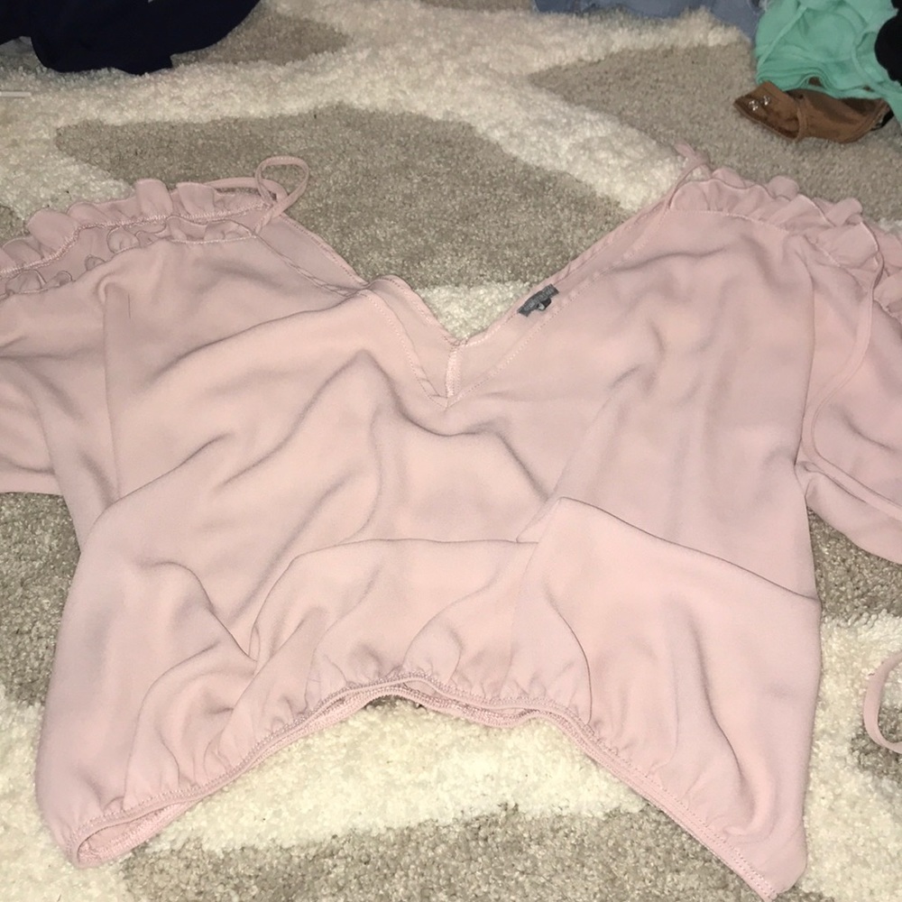 Pink floral tie top